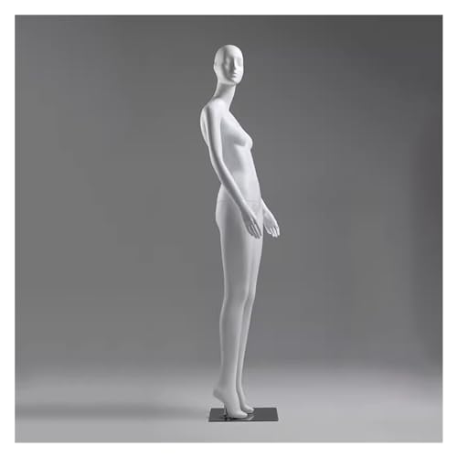 Matte White Tall Female Mannequin with Head, Detachable Torso Dress Form for Retail & Home Display -...