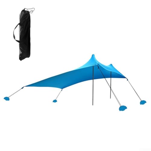 Tienda de campaña de playa azul de 3-4 personas con sombra espaciosa UV 6