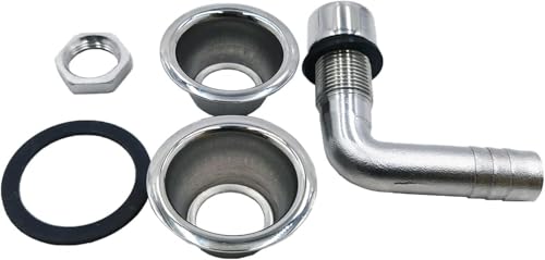 YANYUCB Boat Fuel Tank Vent Hose, Stainless Steel 316 Marine Flush Mount Thru-Hull Fuel Gas Tank Vent with Mounting Gasket Hardware