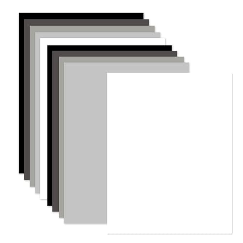 Bazyrock 30 Sheets Gray Cardstock Paper 8.5 x 11 Inch 250GSM Heavyweight Craft Paper 5 Shades from White to Black for Scrapbooking Invitations DIY Projects and Card Making Gray Tone Collection