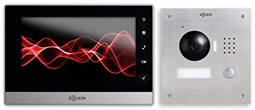 Preisvergleich Produktbild Goliath IP Türsprechanlage mit Kamera, Unterputz Türstation, Edelstahl, HD Kamera, App, Türöffner, 7 Zoll Touchscreen, Video-Speicher, 1 Familienhaus Set, AV-VTC200