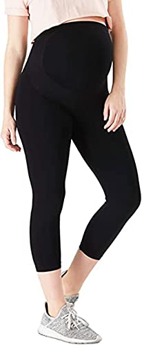Belly Bandit Maternity Capri Leggings - Maternity Leggings Capri Over The Belly Bump Support - Black - Small