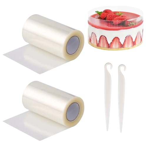 Lámina para Borde Tartas,Rollo Acetato Transparente 20cm,Rollo de Acetato,Acetato Repostería, para Hornear Pasteles,Rollo Pasteleria Transparente,Tiras Acetato Cinta