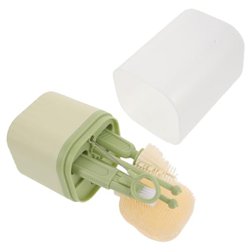 Vaguelly Cepillos para Biberones Portátil para Bebés Cepillo de Silicona para Botellas Limpiador de Pajitas y Chupetes Kit de Viaje Compacto para Mamás y Recién Nacidos