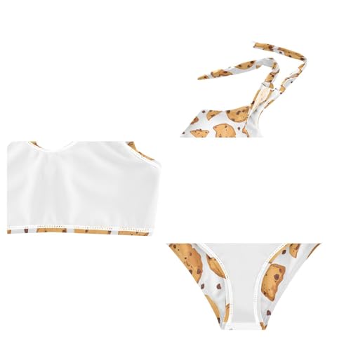 Wusikd Broken Chocolate Girls Swimsuits Two Piece Chip Cookies Swimwear Bikini Set for for Girls Size 3T4