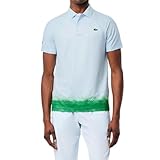 Lacoste Men's Sport Tennis x Daniil Medvedev Polo Shirt, Baby Blue/Bright Green, X-Large