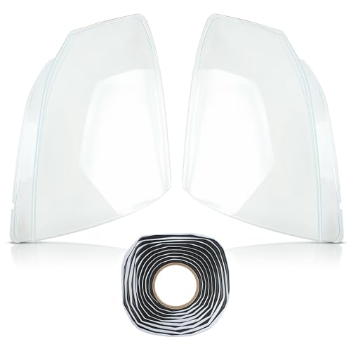 AUTOKAY 2Pcs L&R Side Headlight Cover Clear Pc+Sealant Glue Fits