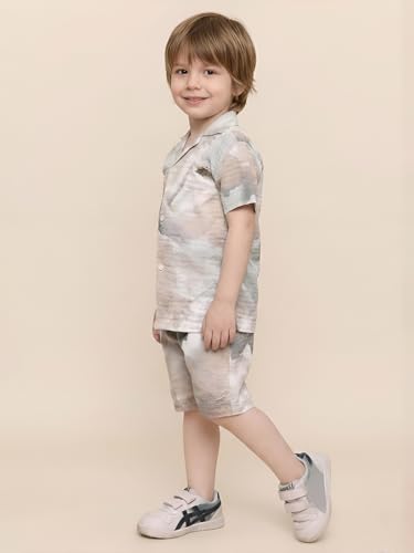 Image of POLKA TOTS 100% Cotton Co-Ord Set for Boys | Half Sleeve Shirt & Shorts Beach Outfit for Kids | Ultra-soft & Breathable Summer Clothes for Toddler & Baby Boy | Casual Dress & Printed Nightwear Set