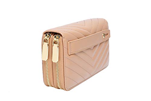 Image of Daisy Rose Dual Zipper Phone Clutch and Wallet for Women - RFID Blocking, PU Vegan Leather Multi-Card Organizer