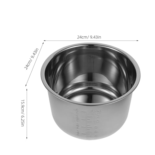 GRIRIW 304 Stainless Steel Rice Cooker Inner Pot 5.6L Reinforced Non-Stick Multi-Functional Replacement Liner Compatible with Domestic Electric Cookers - Image 2