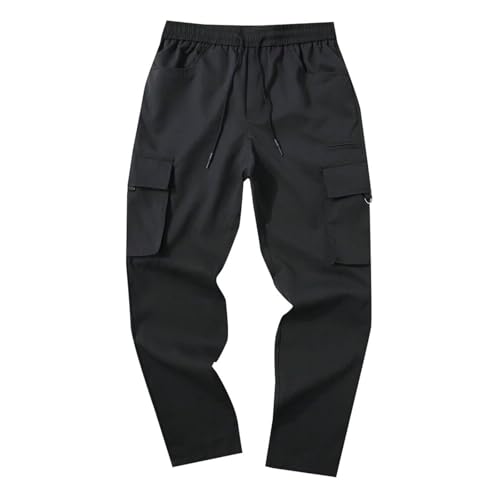 Cargo Pants for Men Multi Pockets Casual Hiking Jogger Running Trousers Elastic Waist Drawstring Lightweight Clothes4