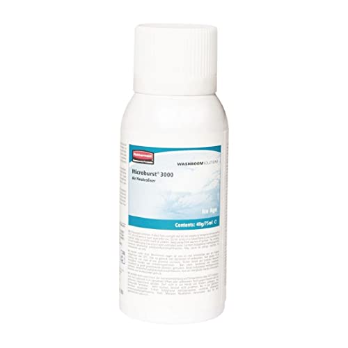 Rubbermaid R0260056 Microburst air neutraliser 3000 Ice Age Aerosol, 75ml Volume, (Pack of 12) Packaging may vary