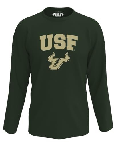 NCAA Officially Licensed Apparel University of South Florida USF Bulls Gameday Logo Unisex OCIMPUSF1 Long Sleeve T-Shirt SouthFlorida02L Forest Green Medium