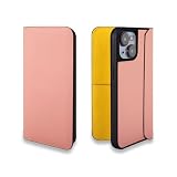 COGURE スマホケース iPhone15用 手帳型 ケース ダイアリーケース 本革 スムースレザー カード入れ ABS&TPU衝撃保護ケース 耐衝撃 磁石なし ギフトボックス付き COGHH ピンク