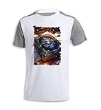 MERCHANDMANIA Camiseta A3 Bicolor Libro de Las Estrellas astrologia Astral magico fantastico Tshirt