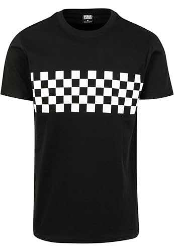 Urban Classics Check Panel Hombre Camiseta Negro L 100% algodón Regular