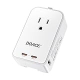 DOACE Pico Travel Adapter PD 45W, 5-Port Universal Power Adapter 1 AC, 2 USB C and 2 USB-A, International Plug Adaptor Worldwide for US to European UK Italy Spain New Zealand Over 200 Countries