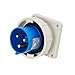 TYP881 Industrial Concealed Straight Appliance Input Socket 32A 3-core IP67