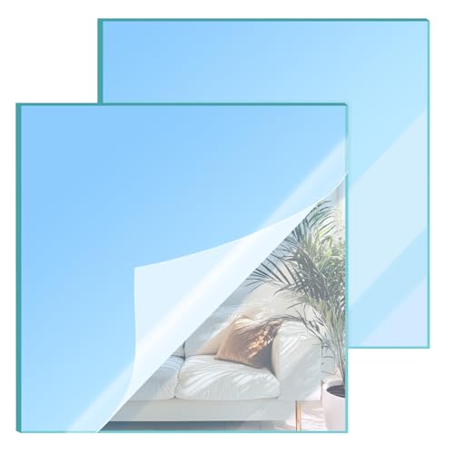 Image of 12x12 Inches Light Blue Mirror Acrylic Sheet - 2 Pcs Reflective Acrylic Panel for DIY Crafts, Home Decor & More (30x30 cm)