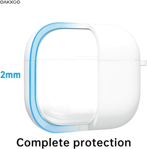 Image of Meyaar for Apple AirPods Pro 3 Case Cover with Keychain, Soft Skin Silicone Case Cover, Full Protective Case Cover Compatible with AirPods Pro (3rd Generation) Case 2025 (White)