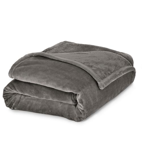 Master Home Textile Lightweight Bedding Blanket 230 x 170cm Single Size 350 GSM Soft Fleece Blanket Grey