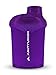 AMITYUNION Protein Shaker Purple White Deluxe 400 ml - Batidor de proteínas a prueba de fugas - Sin BPA con tamiz y escala para batidos cremosos de proteína de suero de leche en polvo