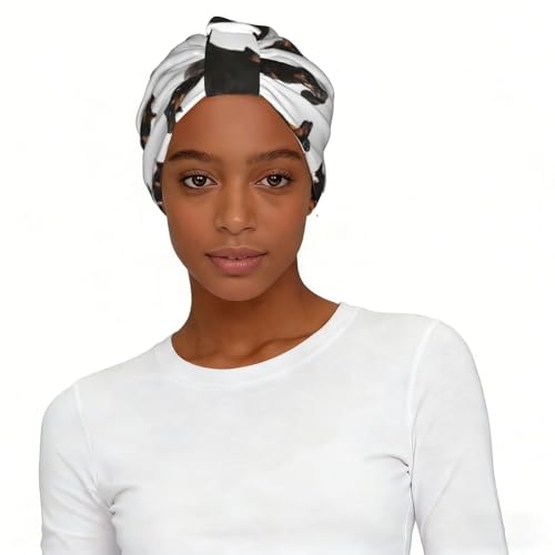 GRatka Lindo patrón de perro salchicha,Gorro de dormir suave para mujer, bandana, pañuelo elástico para la cabeza, gorro tipo beanie