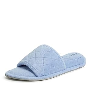 Dearfoams Women’s Indoor Fuzzy Memory Foam Cloud Slip On Beatrice House Slide Slipper