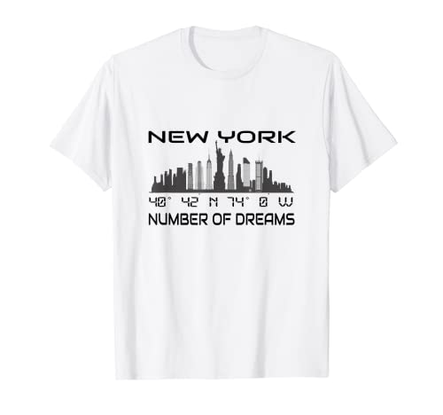 Coordenadas GPS Manhattan Tourist Estados Unidos Skyline Nueva York City Camiseta