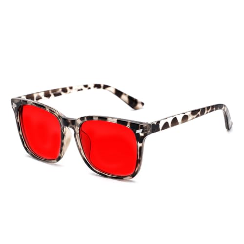 Image of TIJN Sleep Glasses with Blue Green Light Blocking, Red Light Lens for Computer Gaming, Screen Fatigue & UV Protection