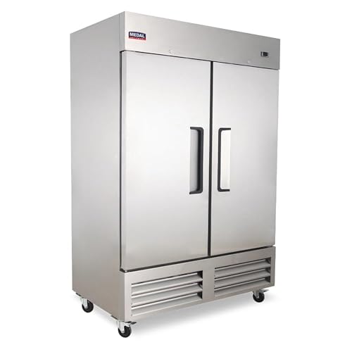 Medal Equipment 54' Reach-In Freezer, 2 Solid Doors | 49 cu.ft. Commercial Freezer for Restaurants |...