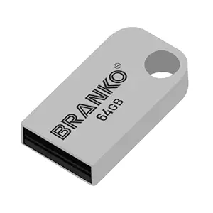 BRANKO Metal Body Pen Drive 64GB USB 2.0 Durable Flash Drive with 5-Year Warranty, Compact and Reliable Memory Stick for PC, Laptop, and More