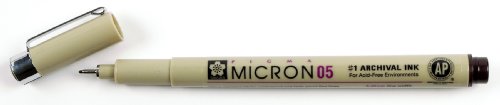 10 Sakura Pigma Micron Pens Tip Size 05 0.45mm - Sepia Ink by Pigma Micron Pen