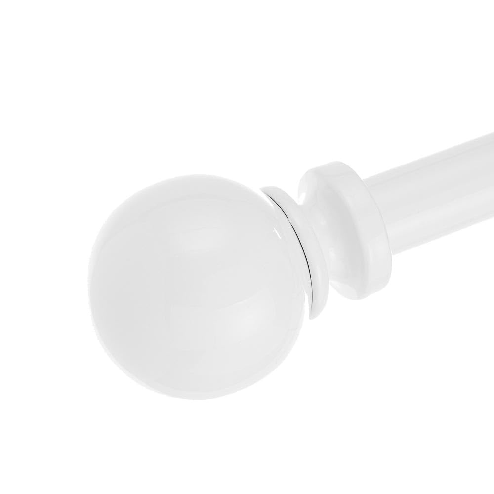 LOLAhome Barra de Cortina Extensible de 160 a 300 cm, 2 escuadras y 2 terminales Blanca de Metal