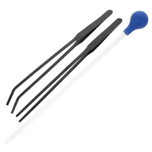 FONDOTIN 1 セット フィーダー セット 真空 水族館 小さい 魚の餌箱 クリーナー 水槽の付属品 水生雑草クリップ 爬虫類用給餌トング 水草 ステンレス鋼