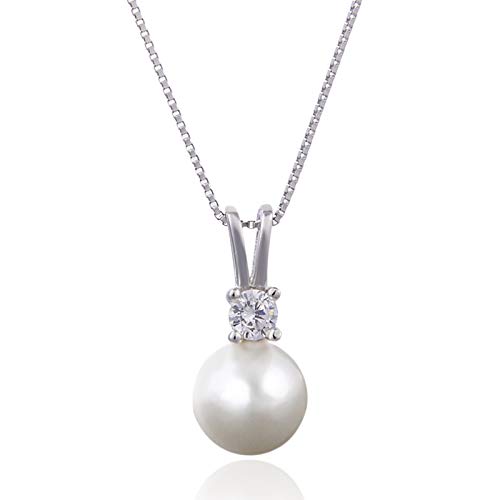 White Single Pearl Necklace for Women‘s Necklaces Pendant With a Pearl Silver Necklace Jewelry Pearl drop Necklaces for Women