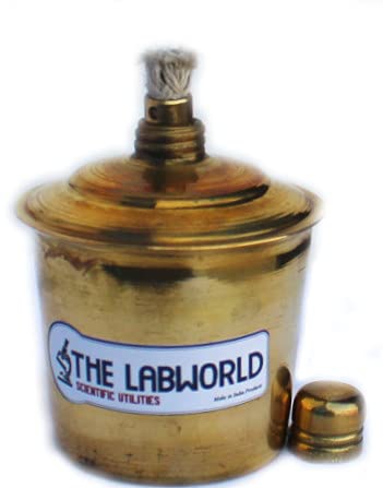 Labworld Brass spirit lamp for laboartory use in school college dentistry non rusting with wick