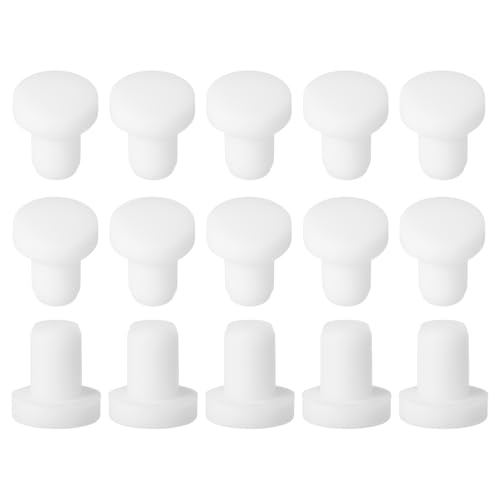 Image of uxcell 15Pcs Silicone Hole Plug, Waterproof Solid T-Shaped Rubber Stoppers Bottle Seal Tube Pipe Plug End Cap for 4.5mm /0.18 inch Hole for Bathtub Bottle, 0.24 inch Plug Height, White