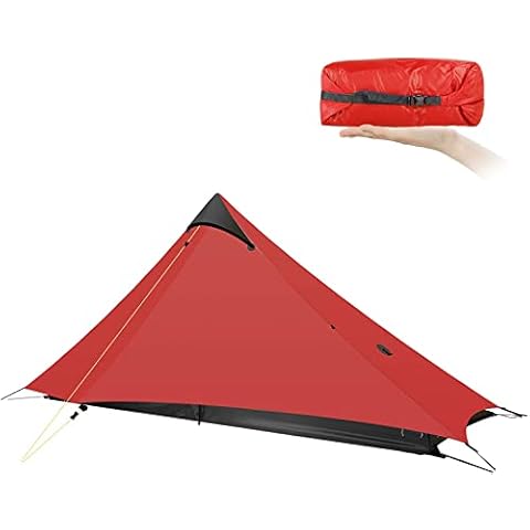 KIKILIVE Ultralight Tent 3-Season Backpacking Tent for 1-Person Camping, LanShan Outdoor Camping Tent Shelter, Perfect for Camping, Trekking, Kayaking, Climbing, Hiking, red Cover