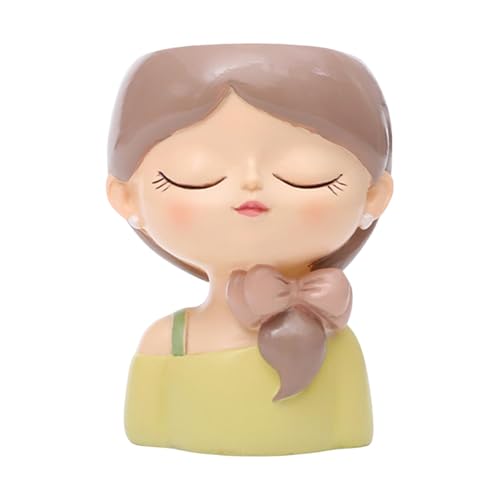 Besga 女の子用植木鉢 樹脂製 植木鉢 かわいい クリエイティブ フラワープランター 植物容器 デスクトップ リビングルーム 本棚 オフィス ガーデン用, Style D