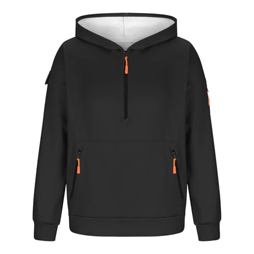 Mens Oversized Hoodies Drawstring Long Sleeve Pullover Sweatshirts Half Zip Oversized Hoodie with Pocket3