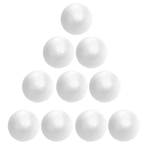 Tinksky en polystyrène Boules 4 cm modélisation Craft massif de Noël Balles en mousse rond 10 Sphères en blanc Cover
