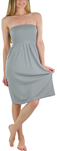 Image of ToBeInStyle Women's Strapless Cover Up Tube Dress Beach Summer Bandeau Flowy