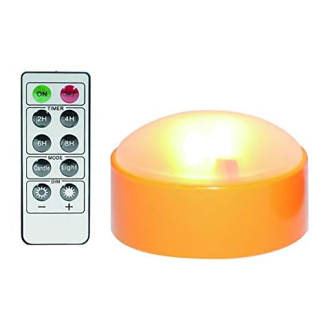 Battery Operated LED Pumpkin Light with Remote and Timer Bright Realistic Flickering Decorative Plastic Flameless Electric Candle for Jack-O-Lantern Pumpkin Decor Halloween Party Holiday Decorations Cover