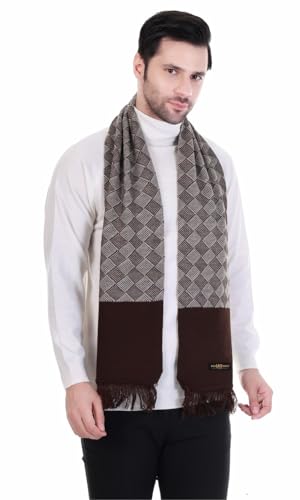Image of Pick Ur Needs Premium Men's Warm And Stylish Woolen Muffler Angoora With Solid Color Plain Design And Stylish Tussles Ends Muffler For Men