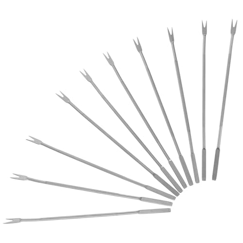 MUSISALY Tenedores para mariscos y nueces de Acero Inoxidable, 1 Set de 10 Piezas con Forma de Tenedor, Utensilios para Cocina, Color Plata, Uso en cenas y reuniones Familiares