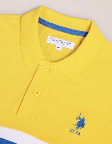 Image of U.S. Polo ASSN. Men's Horizontal Striped Slim Fit Cotton Polo Shirt