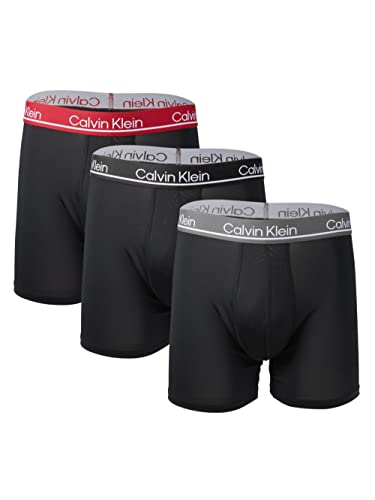 Calvin Klein Men`s Microfiber Stretch Boxer Briefs 3 Pack (B(NP2444-004)/G_R, Medium)