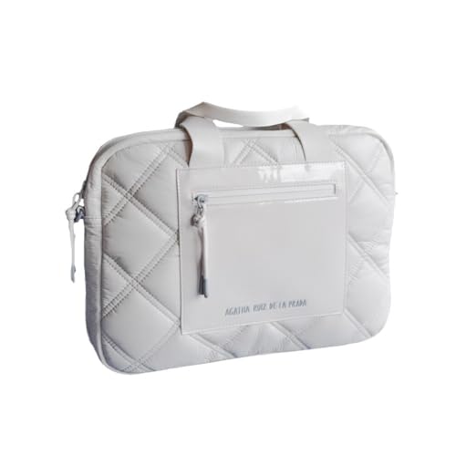 Agatha Ruiz de la Prada Maletín ordenador acolchado gris funda reforzada cierre cremallera