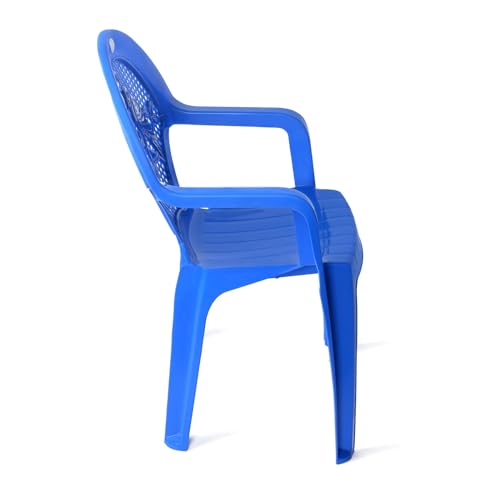 Image of Nilkamal Plastic Toy CHR5015 Chair Modern & Comfortable with Arm & Backrest for Study Chair|Dining Room|Bedroom|Kids Room|Living Room|Indoor-Outdoor|100% Polypropylene Stackable Chairs (Blue)